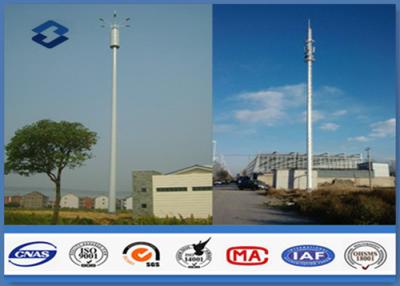 China Microwave Mobile Cell Phone Tower Telecommunication pole HDG & Powder Coated for sale