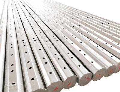 China Customized Height Hot Dip Galvanized Steel Pole one section Welding 3mm Thickness for sale