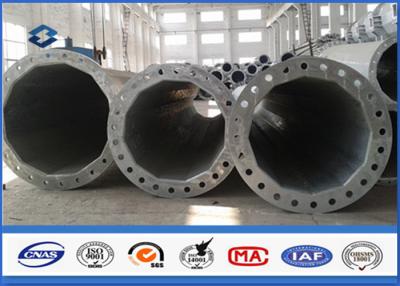 China Galvanized Electrical Transmission Line Suspension Steel Tubular Pole Polygonal Shape 230KV for sale