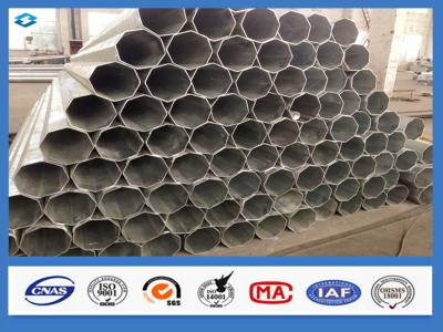 China Octagonal Hot Dip Galvanized Lap Joint Type Power Steel Poles for sale