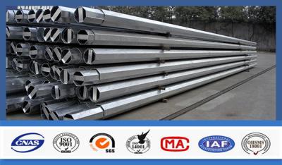 China 35Ft 500KGF Load 3mm Thick Philippines 15kV Electrical Power Distribution Galvanized Steel Poles for sale