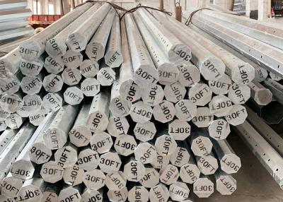 China 30ft 3mm Thick Hot Dip Galvanized Octagonal Power Transmission Steel Pole for sale
