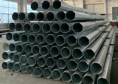 China 45ft Height 3.5mm Thick Q345 2 Section hot dip galvanized Steel Electric Pole for sale