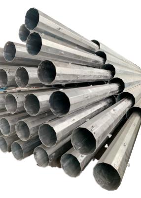 China 60ft 4.5mm Thick Dodecagonal Electrical Power Pole Hot Dip Galvanized steel pole for sale