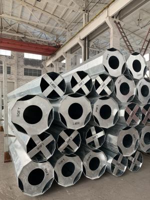 China 90Ft 5mm Thick Q460 Dodecagonal Hot Dip Galvanized Steel Pole for sale