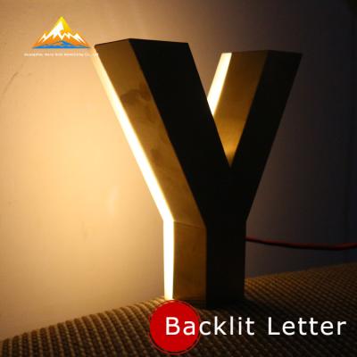 China Stainless Steel Backlit Letter Sign Metal Luminous Advertising Letters Hot Sale Backlit Letter Sign for sale