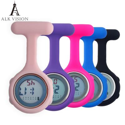 China Nurse Watch Silicone Digital Nurse Watches Brooch Lapel Printed Rubber Sleeves Medical Clock Fob Watch Nursing Gift for sale