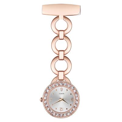China Nurse Pocket Watch Silver Elegant Women Brooch Nurse Watch Fashion Fob Nurse Watch Rose Gold Diamond Pendants Clocks Hot for sale