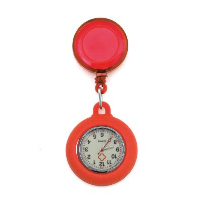 China Stretchable Nurse Watches Cute Silicone Pocket Nurse Watch Medical Watches Round Dial FOB Clip-on Doctor Clock Hospital for sale