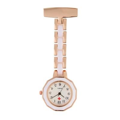 China Nurse Watch Silver Fob Nurse Pocket Watch Pink Nursing Gift Rose Gold Brooch Doctor Nurse Relogio Medical Quartz Clock for sale