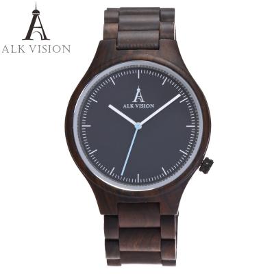 China ALK Vision Mens Wood Watch Black Women Watches Couples Clock Real Wooden Watches Natural Wood Men Watch Top Brand Men wr for sale