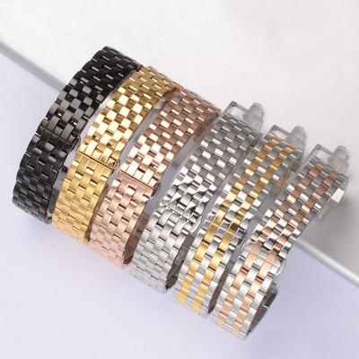 China Stainless Steel WatchBand Men's Bracelet for Watches Ladies Wristwatches Butterfly Buckle 18 20 22mm Watch Strap for sale