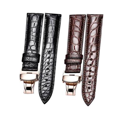 China Genuine Tue Crocodile Leather Watch Band Belt Bracelet Wristband Clock Repair Accessories Lizard Pattern for Top Luxury for sale