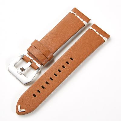 China 2022 new leather watch strap soft two-color rough sports strap handmade 18mm20mm22mm24mm for sale