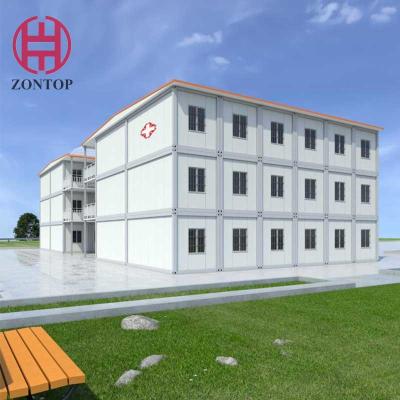 China Zontop China Factory New Design Foldable Modular Prefabricated 20ft 40ft Container Office School Prefab Container House for sale