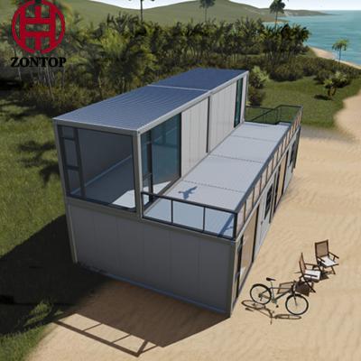 China Zontop Modern Flat Pack  Light Steel Structure Building Home Prefabricated Shed Modular Small Prefab Containers  Home for sale