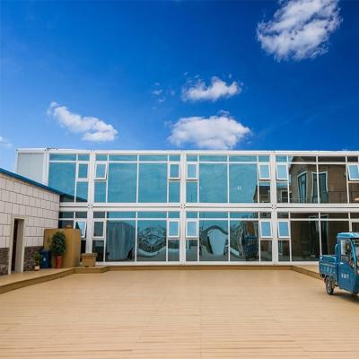 China Zontop modern luxury quick concrete construction complete large modular prefab glass house for sale