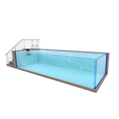 China Clear Endless Modular Outdoor Above Ground Swimming Pool with Salt Chlorine Generator for sale