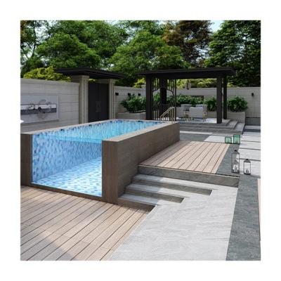 China Coffee Color Wood Plastic Board Luxury Acrylic Prefabricated Swimming Pool 1500KGS for sale