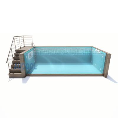 China Jade inlaid marble Acrylic Swimming Pool transparent finished swimming pool for sale