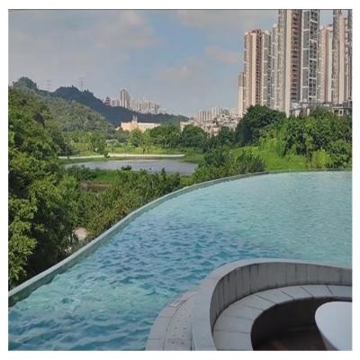 China AUPOOL Acrylic Fibreglass Material Swimming Pool with Spa Massage and Acrylic Window for sale