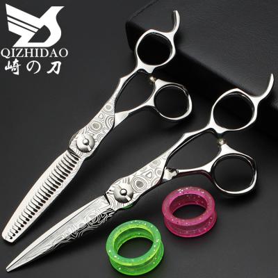 China Straight Hair Scissors Damascus Steel Barber Scissors Hair Cutting Scissors Model for sale