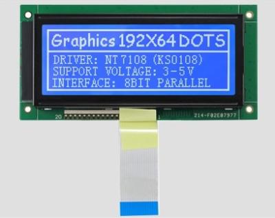 China 192*64 Character Graphics Dot Matrix LCD Display Module Yellow Green / Blue White for sale