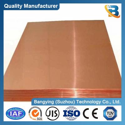 Chine 1 mm 2 mm 3 mm C10100 C12000 Plaques de cuivre Plaque à cathode d'oxygène Plaque de cuivre électrolytique à vendre