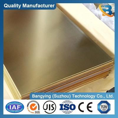 China Small and Large Sizes Brass Sheet Metal Golden Plater 2mm C26000 C22000 Solid Brass Plate for sale