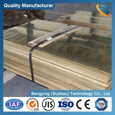 China Copper Plate BYCu-BP009 0.8mm Gold Plated Metal Parts 4mm-2500mm Brass Plates for Welding for sale