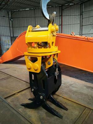 China Alloy Steel Excavator Rotating Grapple 360 Degree Roration For Wood Grabbing for sale