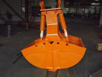 China Long Durability Clamshell Bucket , 7-70 Ton Excavator Clamshell Attachment for sale