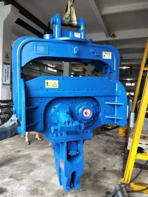 China Blue Hydraulic Pile Hammer , Excavator Vibro Hammer Sheet Pile Attachments for sale