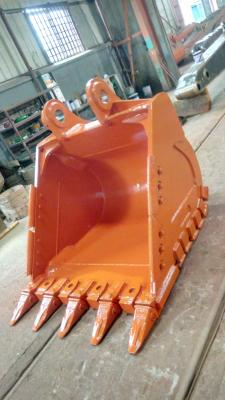 China Wear Resistance Excavator Rock Bucket , Excavator Standard Bucket Orange Color for sale