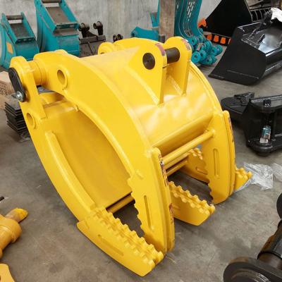 China Excavator Attached Mechanical Grapple , Q345B Excavator Timber Stone Grapple for sale