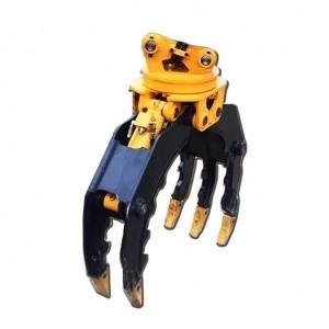 China Yellow Q345B 50t Excavator Rotating Hydraulic Grapple for sale