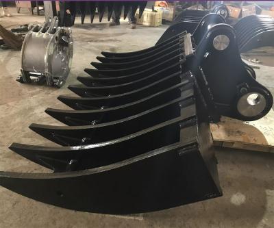 China Customized 5-8 Claws Excavator Rock Rake For Kato HD130 HD200 for sale