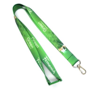 China Correia verde da colar de Keychain das correias da sublimação da tintura com o gancho de mola do metal à venda
