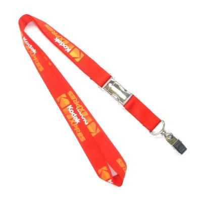 China Schools Red Metal Clip Nylon Neck Strap Lanyards For Id Cards / Keys for sale