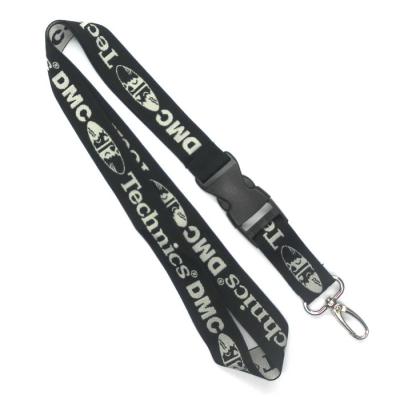 China 1 Color Cool Gray Custom Woven Lanyards 3C With Egg Hook / Plastic Buckle for sale