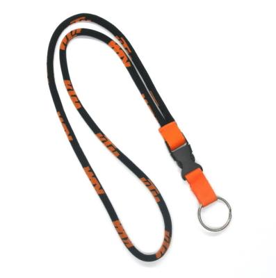 China OEM Nickel Round Dye Sublimation Woven Polyester Lanyard , Eco Friendly Lanyards for sale