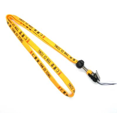 China Identification Yellow Durable Tube Lanyards Personalised Neck Strap With Metal Clip for sale