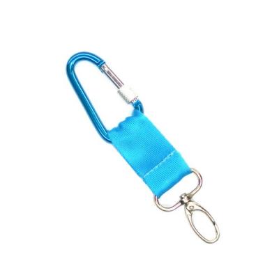 China Nylon Blue Personalized Metal Carabiner Clips For Climbing / Outing Exploring for sale