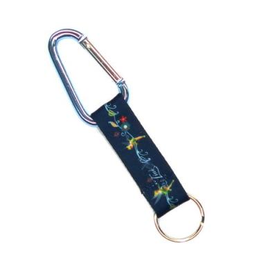 China Outdoor Activities Silver Carabiner Key Chain With Heat Transfer Print Logo for sale
