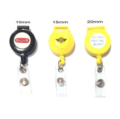 China Plastic Pull Retractable Badge Reels For Lanyard , Name Badge Retractable Reel for sale