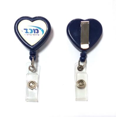 Китай Retractable сердце вьюрков значка Carabiner сформированное с логосом печати шелковой ширмы продается