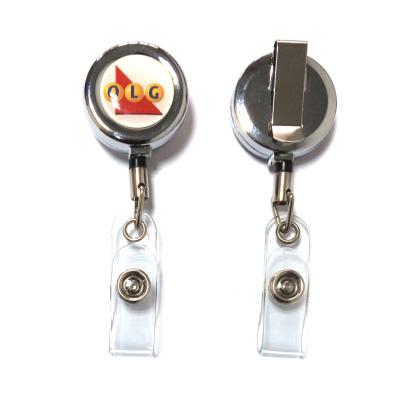 China Round Retractable Metal Badge Reel Personalized Environmental Protection for sale