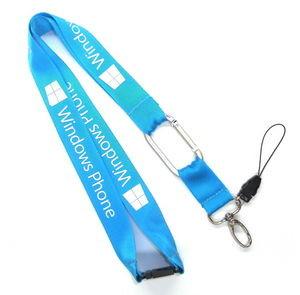 China NL-6 Durable Blue Nylon Mobile Phone Neck Strap Lanyards With Carabiner Hook for sale