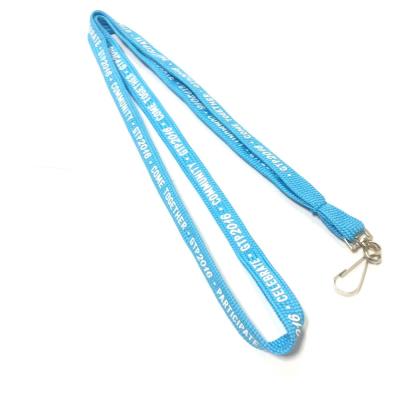 China Blue Silk Screen Printing Tubular Lanyard with polyester Material for sale