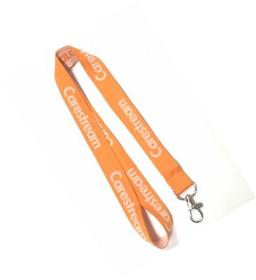 China Both Sides Woven Logo Promotional Cell Phone Lanyard Neck Strap With Polyester Material for sale